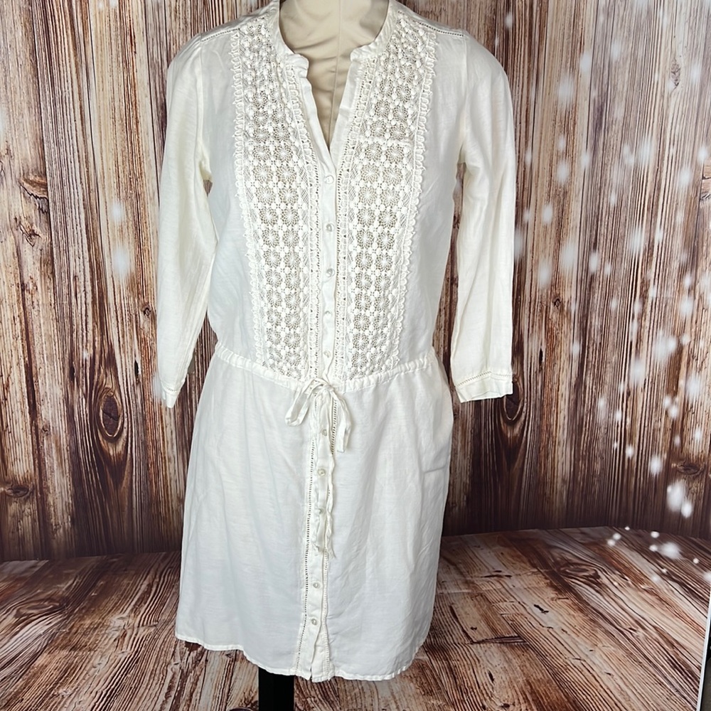 Lucky Legend 3/4 Sleeve Cotton Silk Tunic Dress XS